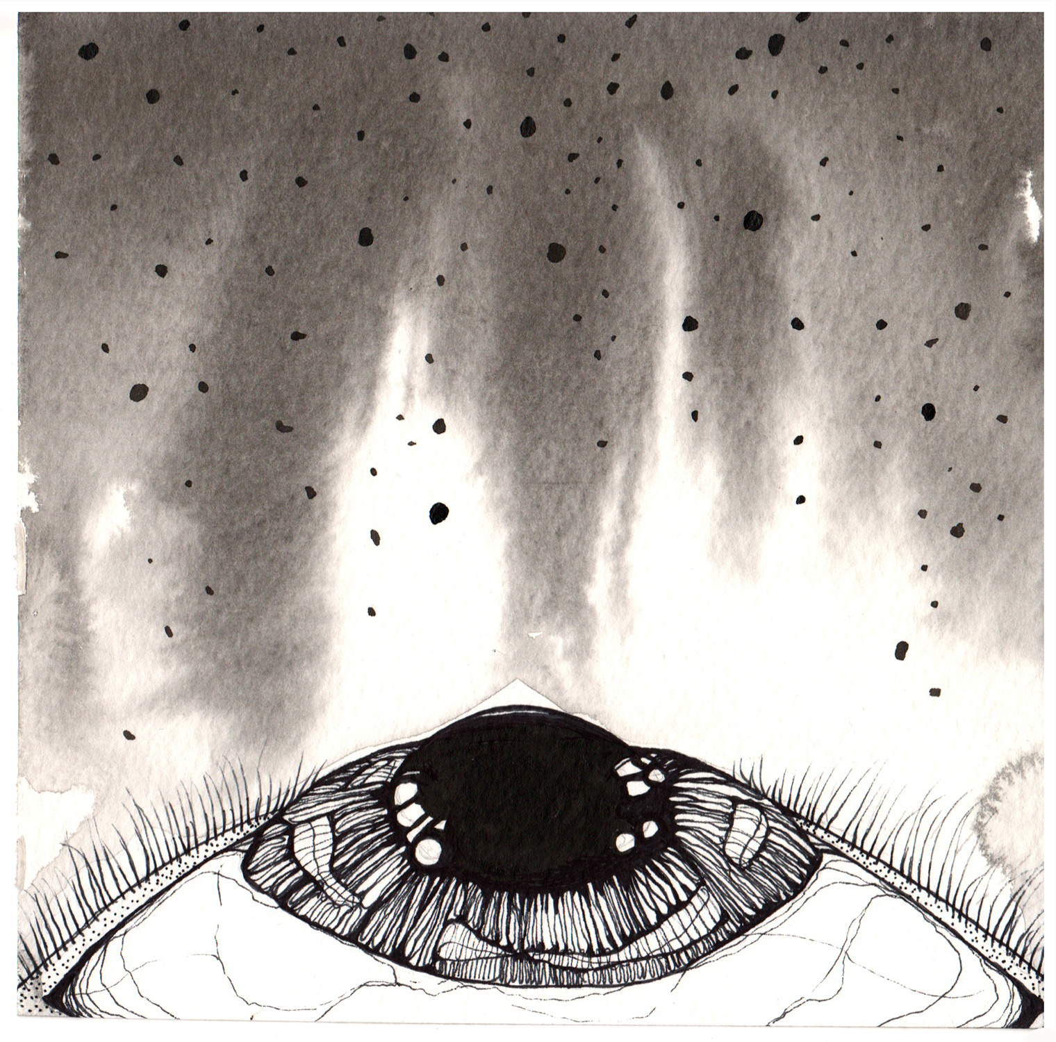 Focus, Collaborative Ink Drawing, 6” x 6” 2021