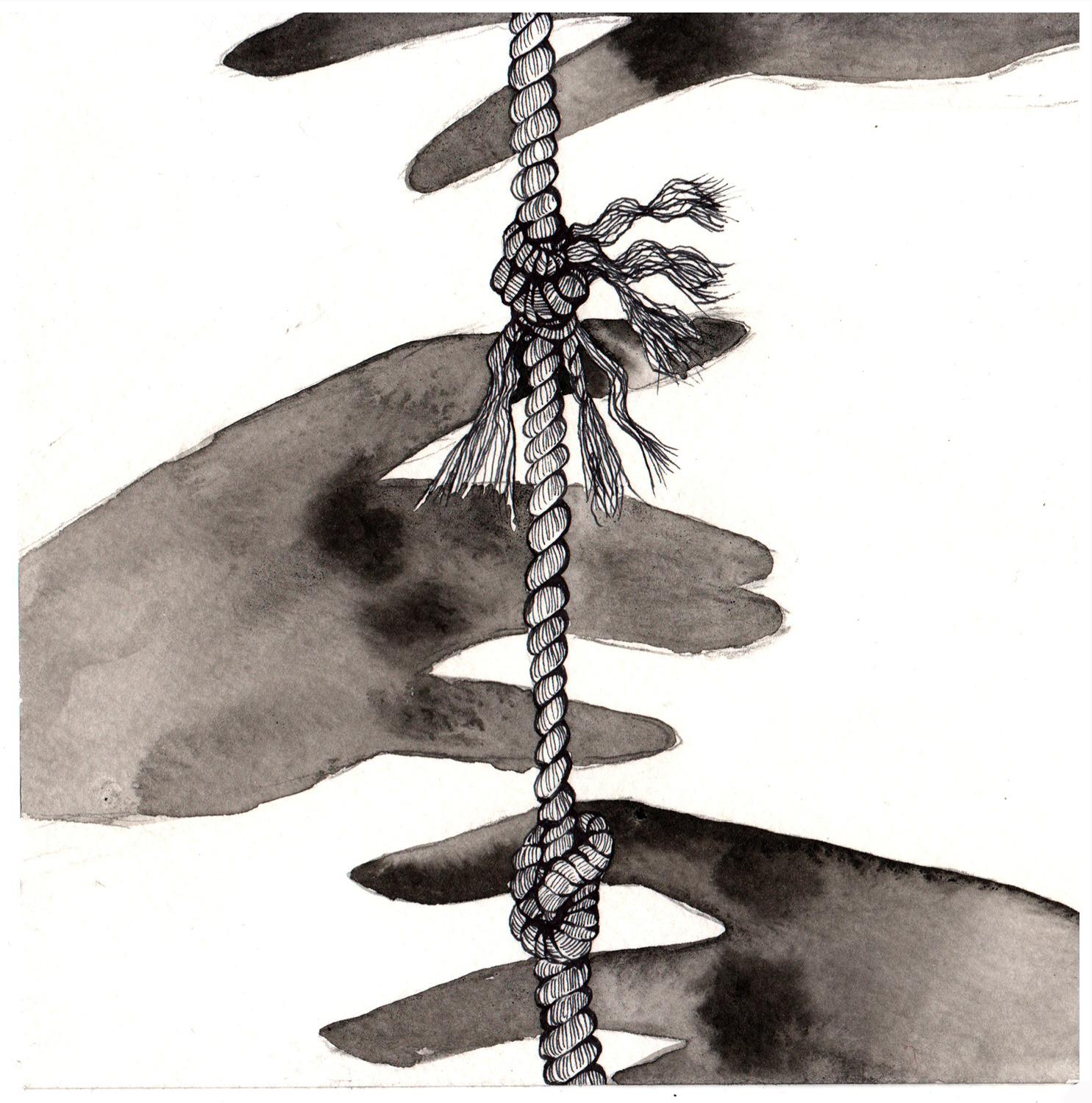 Summon #2, Collaborative Ink Drawing, 6” x 6” 2021