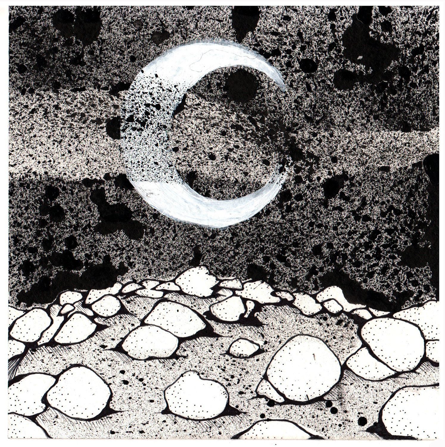 Summon #9, Collaborative Ink Drawing, 6” x 6” 2021