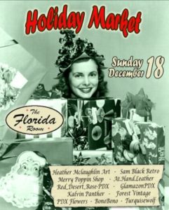 Holiday Market at The Florida Room Saturday December 18th, 4pm to 7pm